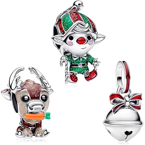 Holiday Fashion Heart Charms S925 Sterling Silver Bead for Bracelets and Necklaces ...