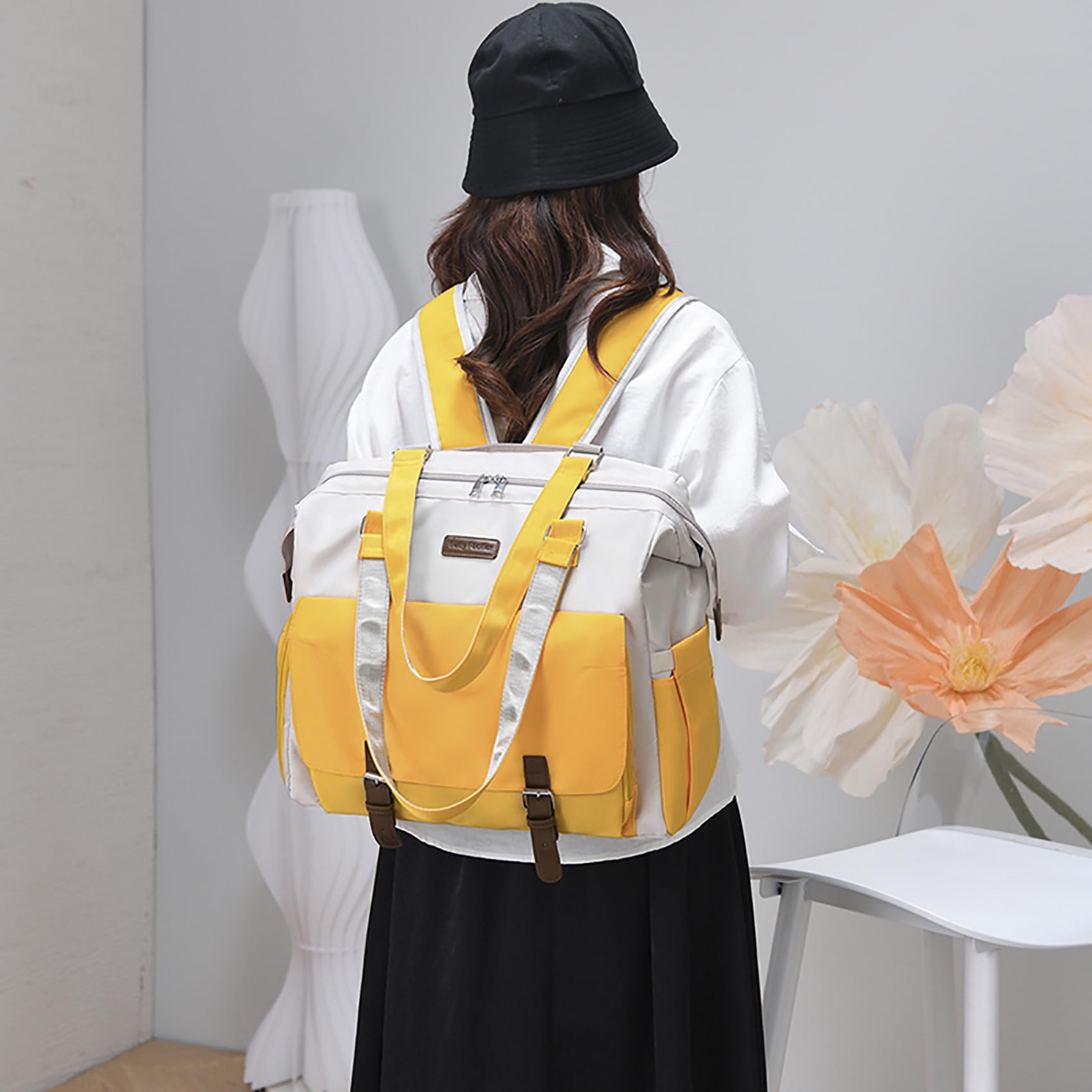 Fexkean Borsa fasciatoio con per fasciatoio,Borsa a tracolla multifunzione impermeabile pannolini da viaggio per mamma e papà,Tracolla Regolabile Zaino Cambio