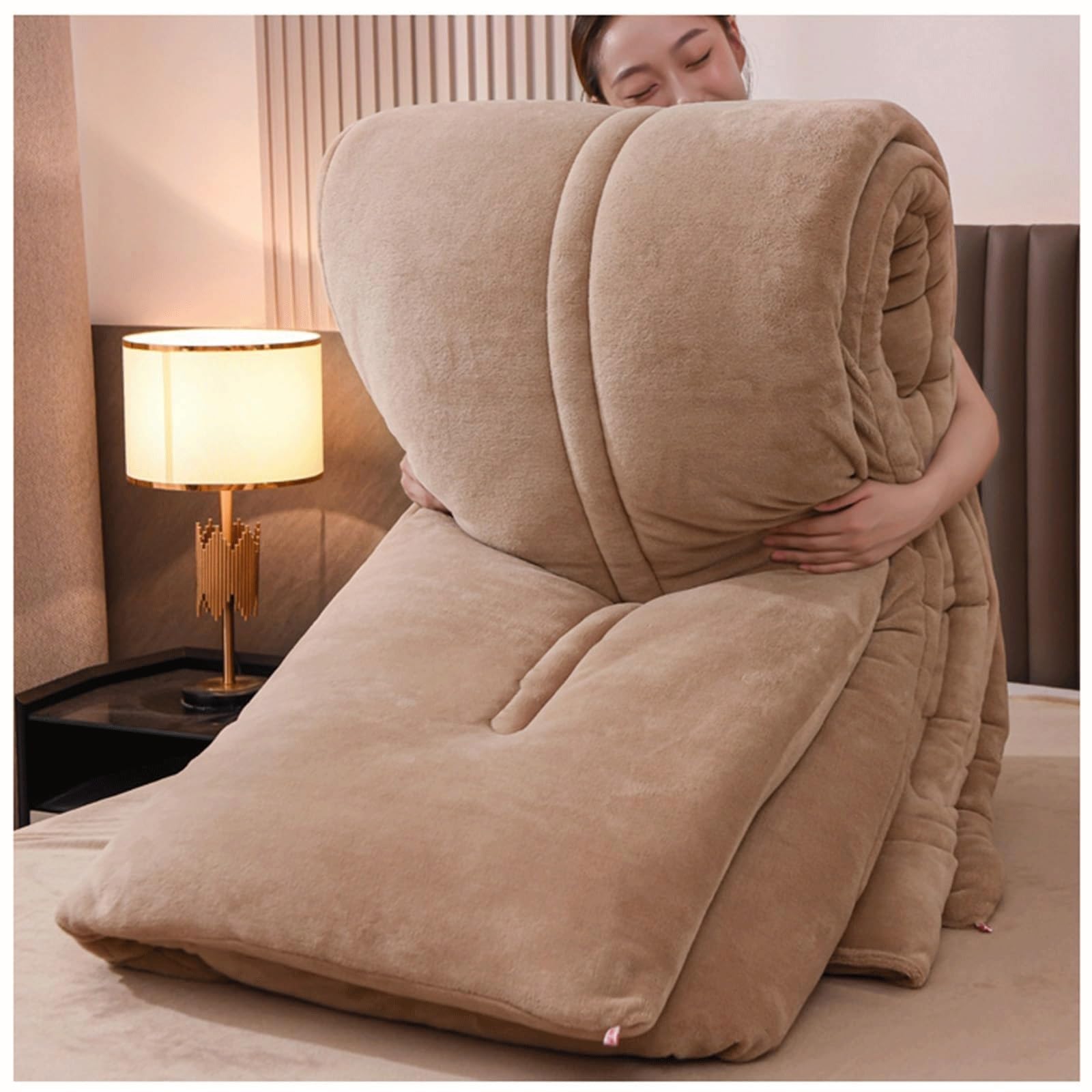 LLiuvcc Thickened Super Warm Winter Quilt，Fluffy Plush Double Sided Milk Velvet Quilt, Lightweight Breathable Warmth(Color3,200x230cm(5KG))