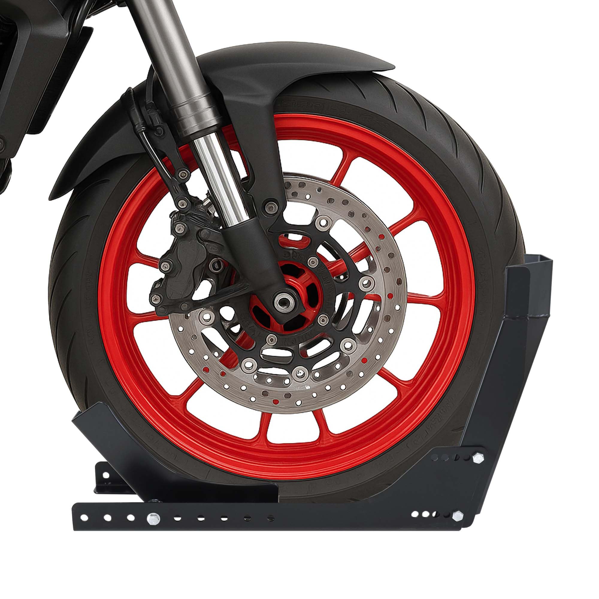 The Drive Motorradständer 12"-21" Zoll | Verstellbarer Motorrad Transportständer | Reifenbreite 80 bis 130mm | Motorrad-Wippe | Vorderrad u. Hinterrad