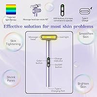 Vista 5 de Varita de terapia de luz, terapia de luz roja para cara y cuello, varita facial 7 en 1, varita de belleza LED roja y azul, rejuvenecimiento facial