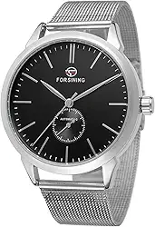 Relógio masculino esportivo automático de movimento chinês analógico exclusivo com pulseira de aço inoxidável, chinês