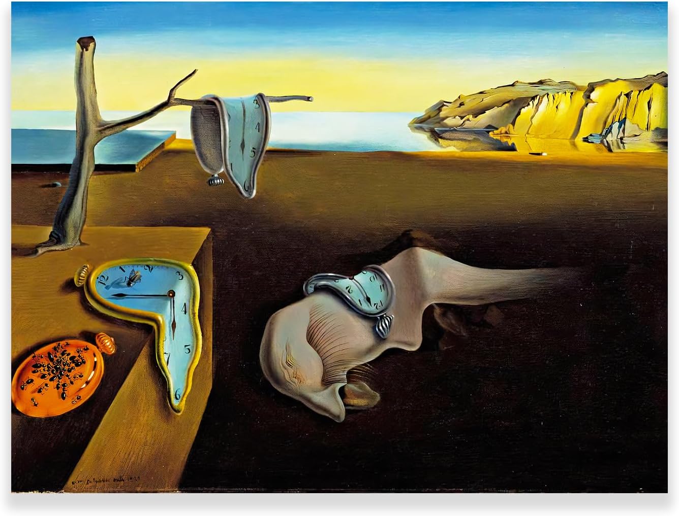 Salvador Dali Persistence Of Memory Poster - Salvador Dali Wall Art Prints - Surrealist Art Print - Fine Art Oil Paintings Cool Wall Decor for Home Livingroom Unframed (12x16inches/30x40cm)