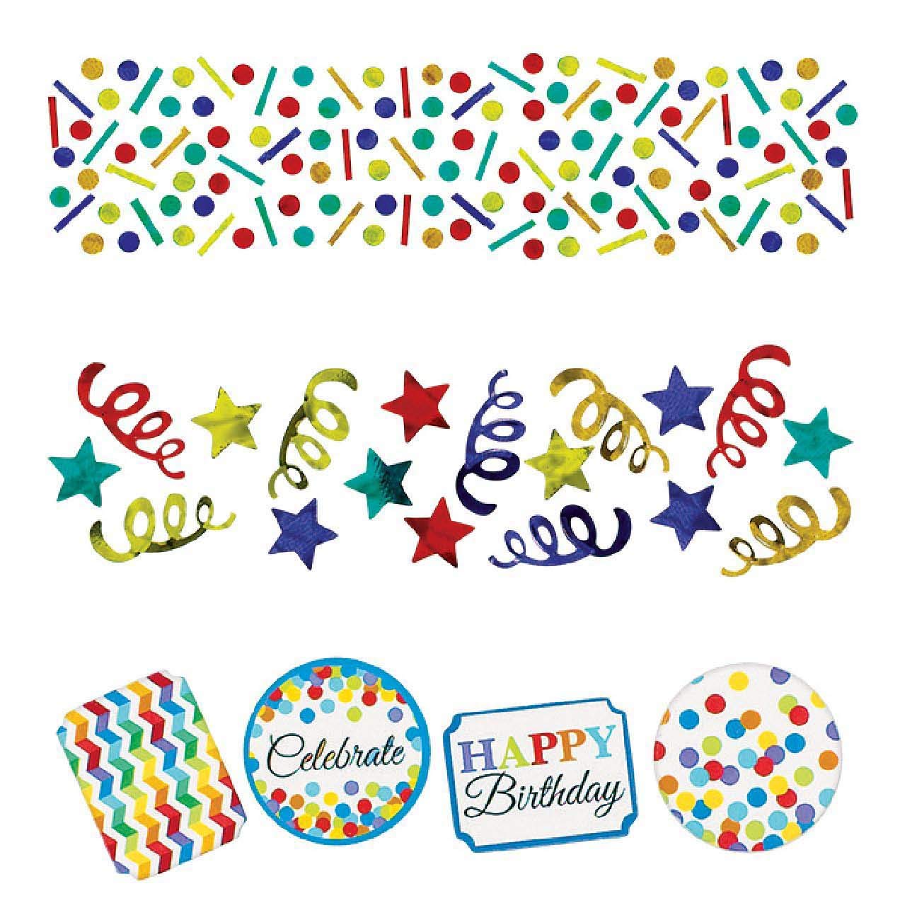 Amscan Happy Birthday Konfetti - Blaue Glitzer-Partydeko Für Jede Geburtstagsfeier