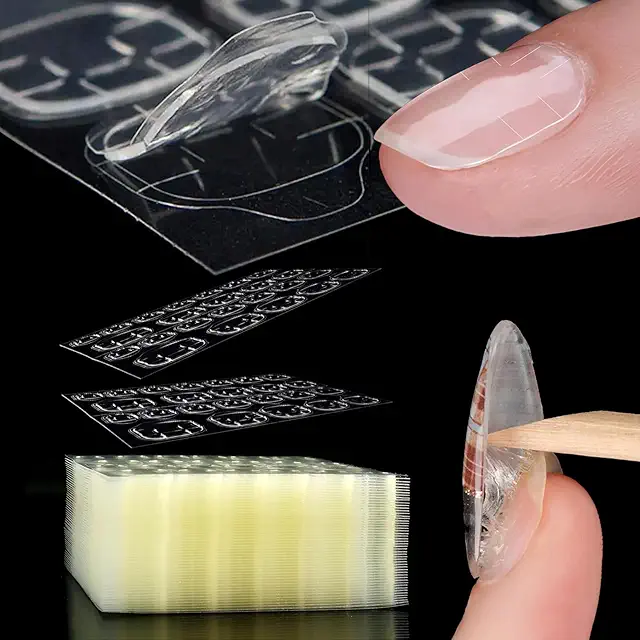 CATOR Autocollant Faux Ongles Double Face - 240 Pièces Gel Pad Transparent