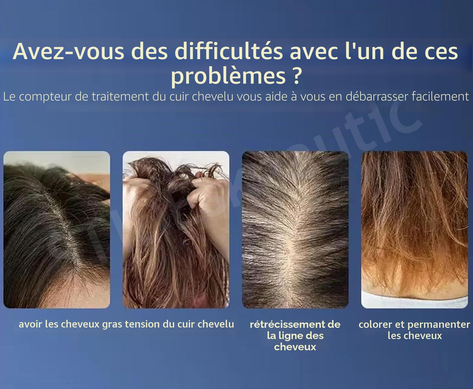 Détecteur de Peau et de Cuir chevelu 5 en 1,Analyseur Capillaire,Détection de la santé de la Peau et des Cheveux,Scanner à écran LCD,Utilisation à Domicile et en Salon