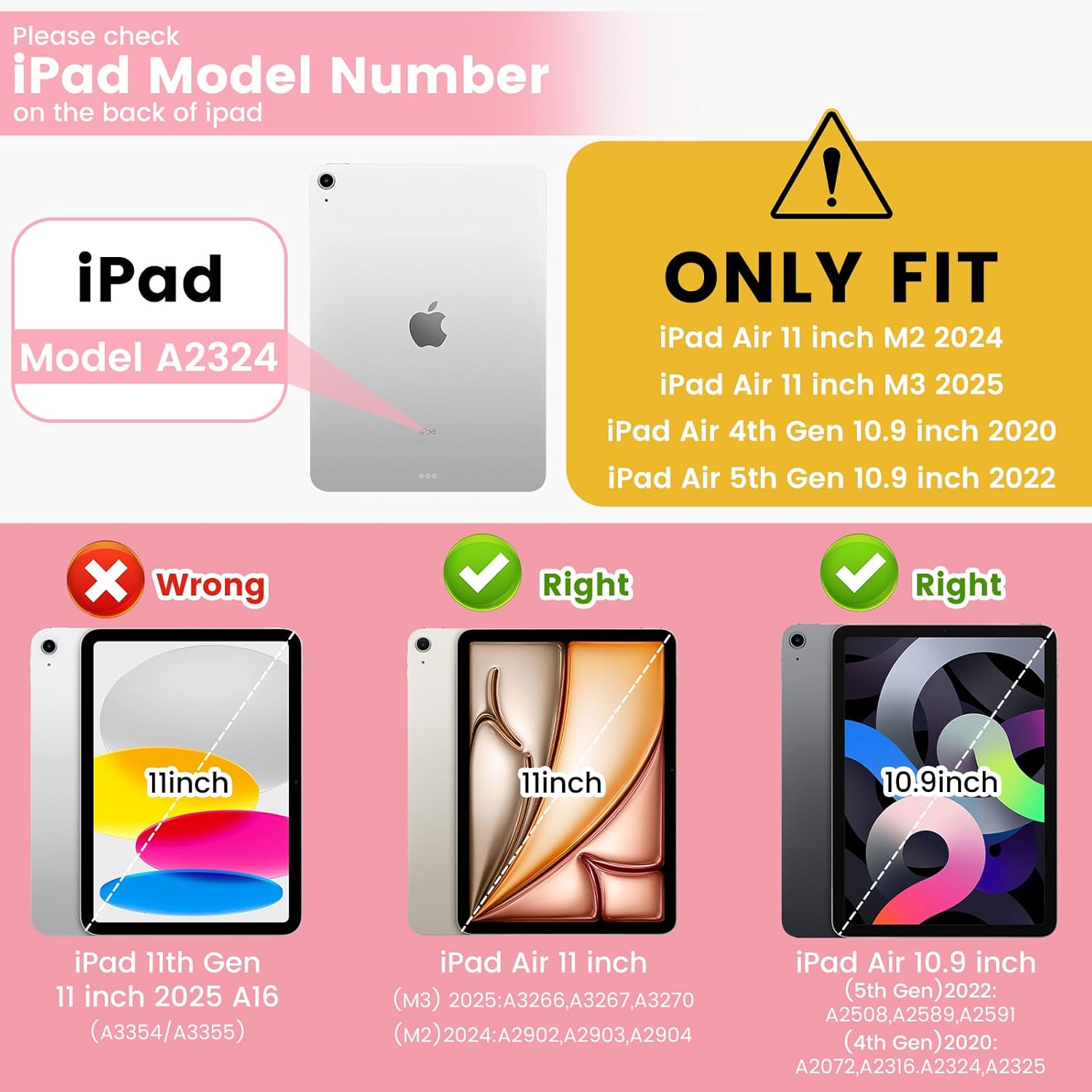 Case Compatible with iPad Air 11 inch M3 2025 / M2 2024, iPad Air 5th 2022 / 4th Generation 10.9 Inch 2020, Shockproof Hybrid Slim Stand Cover with Clear Back Shell & Pencil Holder, Z005