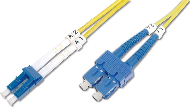 DIGITUS DK-2932-05  Kabel Światłowodowy OS2  5 m  LC do SC  Dupleksowy  1/10 Gbit/s  SM Jednomodowy Światłowodowy Kabel LAN  Typ Włókna: 9/125 µ  Żółty (Yellow)