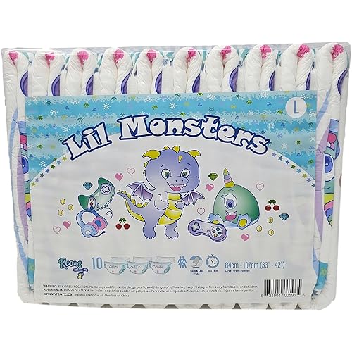 Rearz - Lil Monsters - 11,000ml Adult Diapers (10 Pack) (Large)