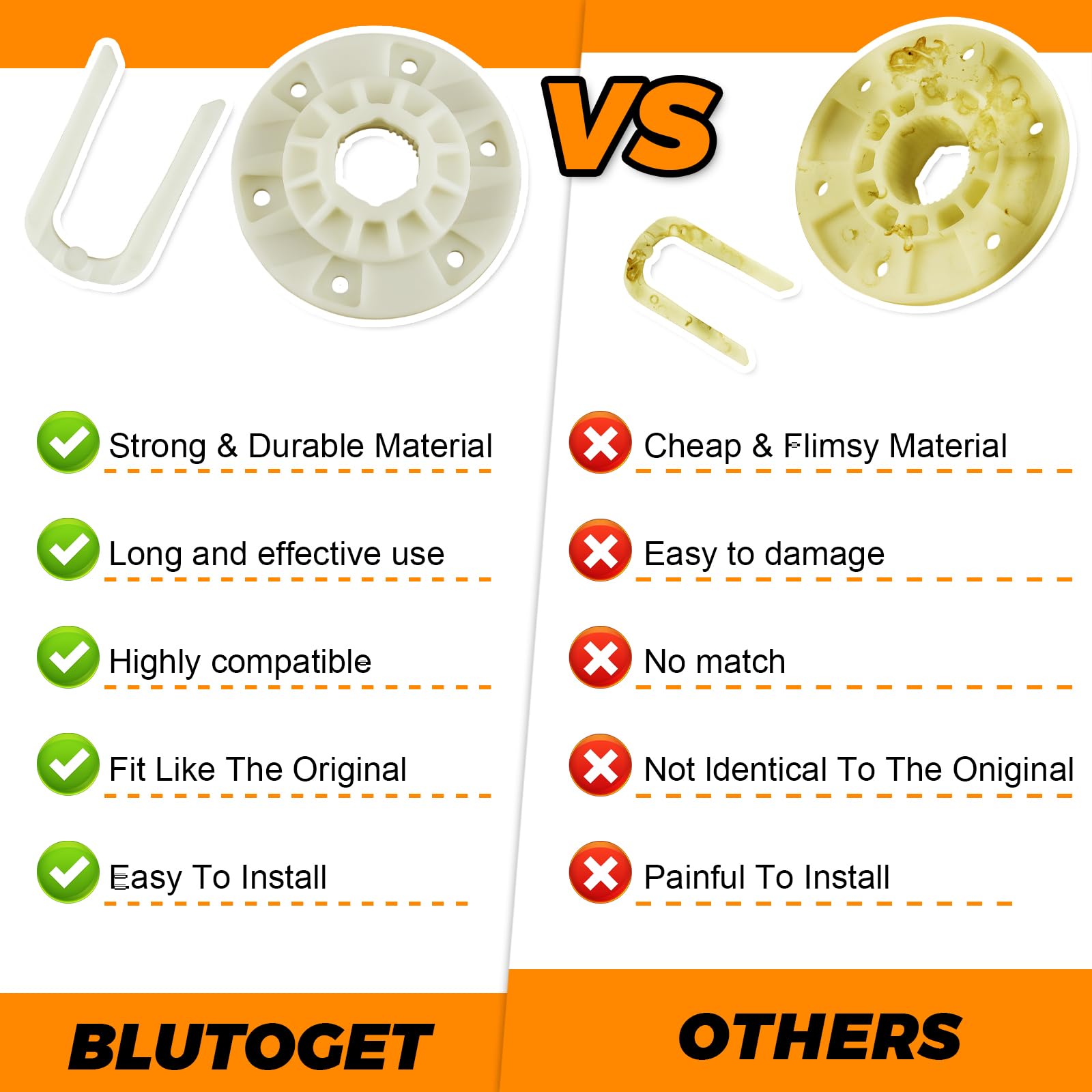 Washer Drive Hub Kit W10528947 - 12-Pack For Whirlpool, Maytag, Kenmore Washing Machines