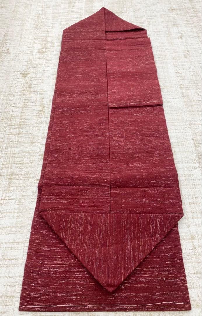 9寸名古屋帯 銀糸混じりの葡萄色