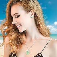 Vista 7 de Sea Glass Earrings S925 Sterling Silver Hypoallergenic Handmade Stud Post Earrings Beach Glass Fashion Handcraft Jewelry earrings stud earrings from