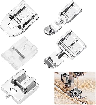 5 PCS Zipper Foot for Sewing Machine with Includes Walking Foots & Invisible Zipper Foot,Sewing Machine Presser Foots Set,Compatible with Brother, Sin-ger, Jan-ome & Other Low Shank Machines