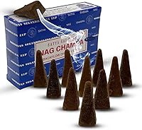 Vista 4 de Conos de incienso Nag Champa de reflujo para cascada aromática de aroma, neblina y manto - Paquete de 6