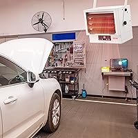 Vista 8 de VEVOR Calentador Eléctrico para Garaje de 5000W, Montaje Digital de Pared/Techo con Ventilador Forzado y Control Remoto, Temporizador de 9 Horas