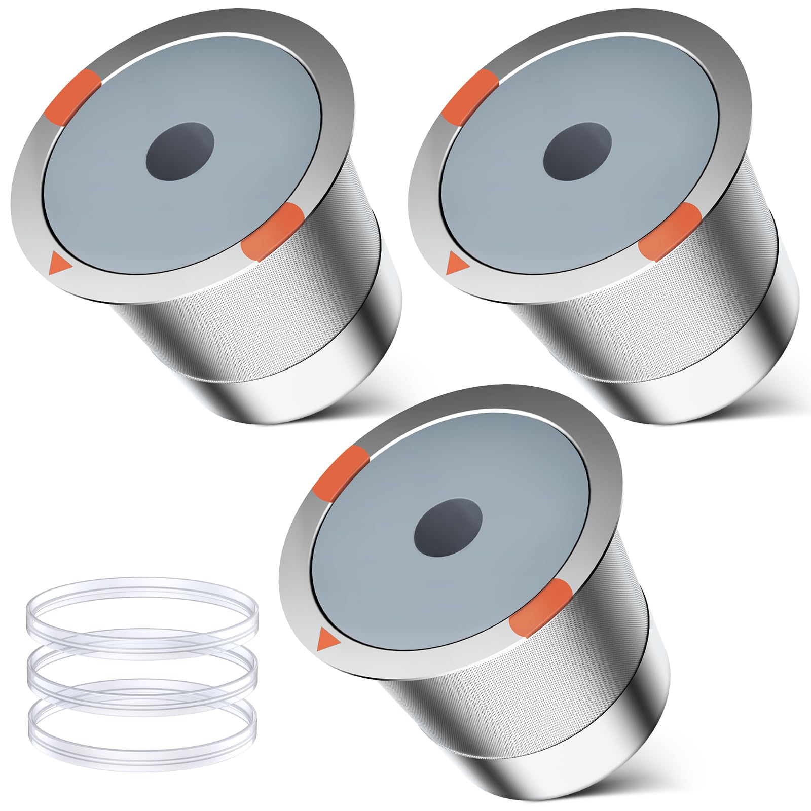 Reusable k Cup Coffee Filters,Universal stainless steel Refillable k Cups Filter Use for Keurig 2.0 and 1.0 Coffee Makers-brewers (3pack)