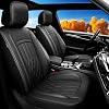 Car Seat Covers Compatible with Nissan Frontier 2009-2024 2025,Waterproof &Breathable Leather Automotive Seat Cushions Protector |Compatible with Airbag | Reinforced Sewing,Full Set,Black