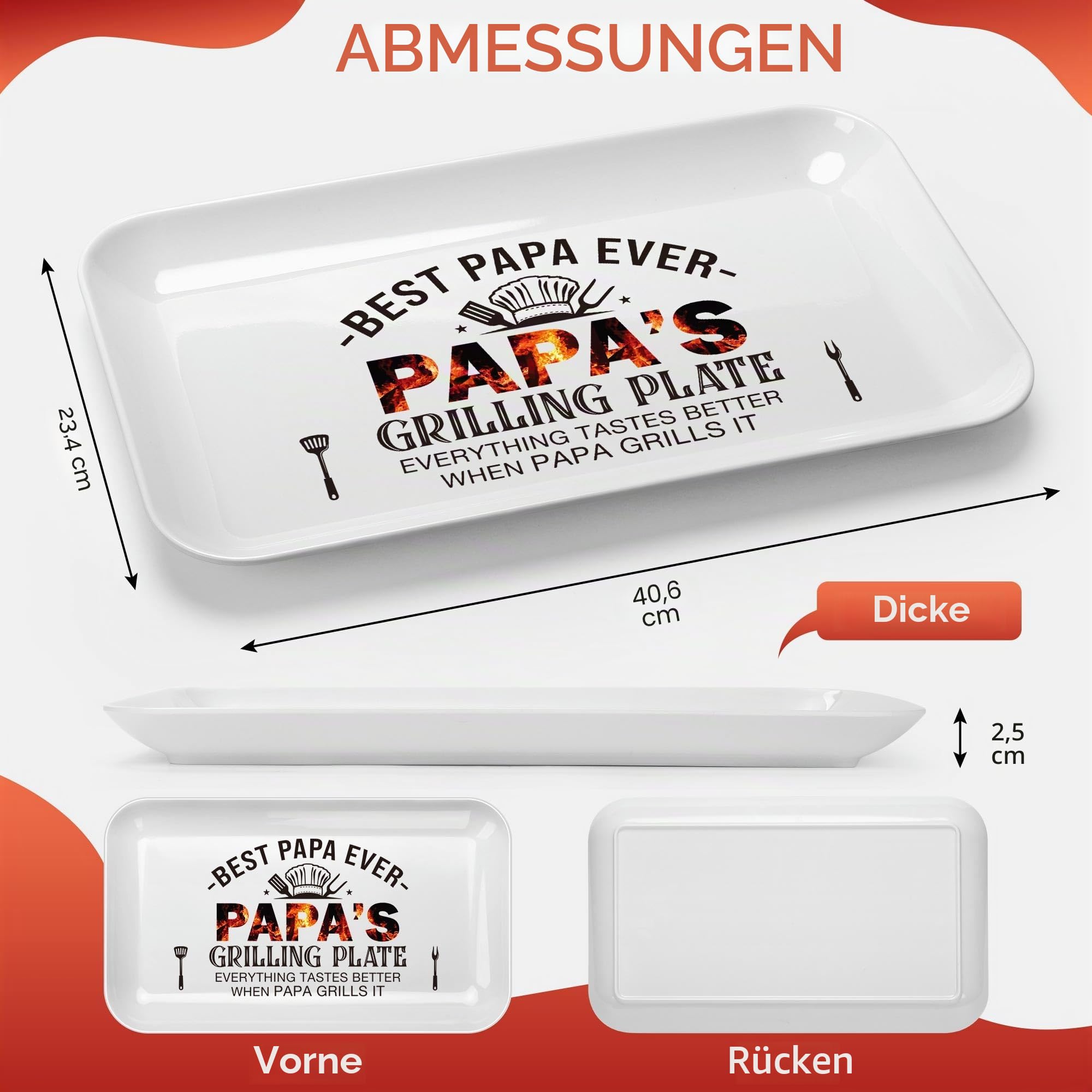 LEJIAJINW Vatertag Opa Papa Geschenke für Papa Papa BBQ Grilltablett Platte Lustiges Vatertagsgeschenk für Ihn Männer Schürze Ehemann Onkel Großvater Ehemann Jahrestag Geburtstag Grillen Geschenkbox