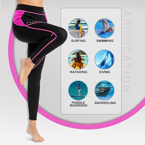 Miniatura 3 de GoldFin Pantalones de neopreno para mujer, pantalones de neopreno de 0.079 pulgadas que mantienen el calor para aeróbicos acuáticos, buceo, surf,