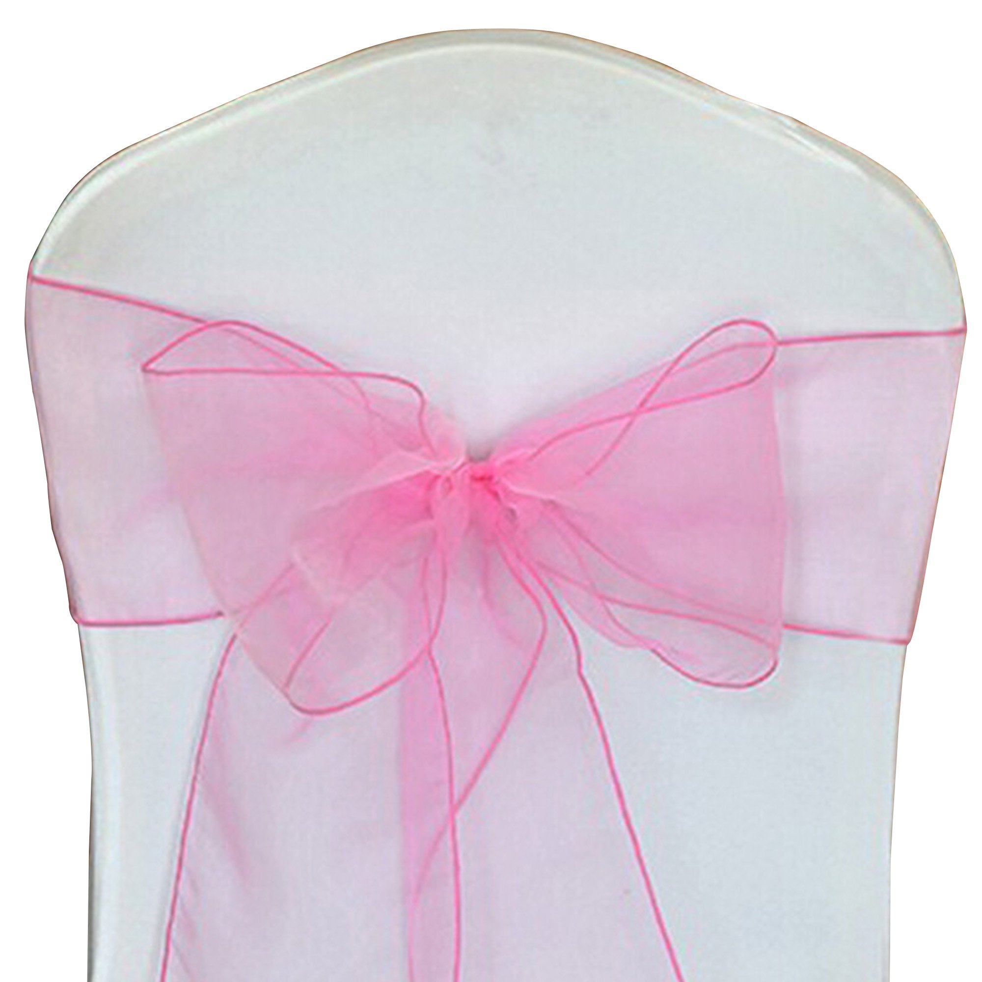 Trimming Shop Organza Chair Sashes - Bubble Gum Pink - Sheer Sash Ties, 17x280cm Wider Sash Fuller Bow Chair Cover Sashes for Wedding Chairs, Proms, Dining Table Styling & Event Decorations, 50pcs โ image 1