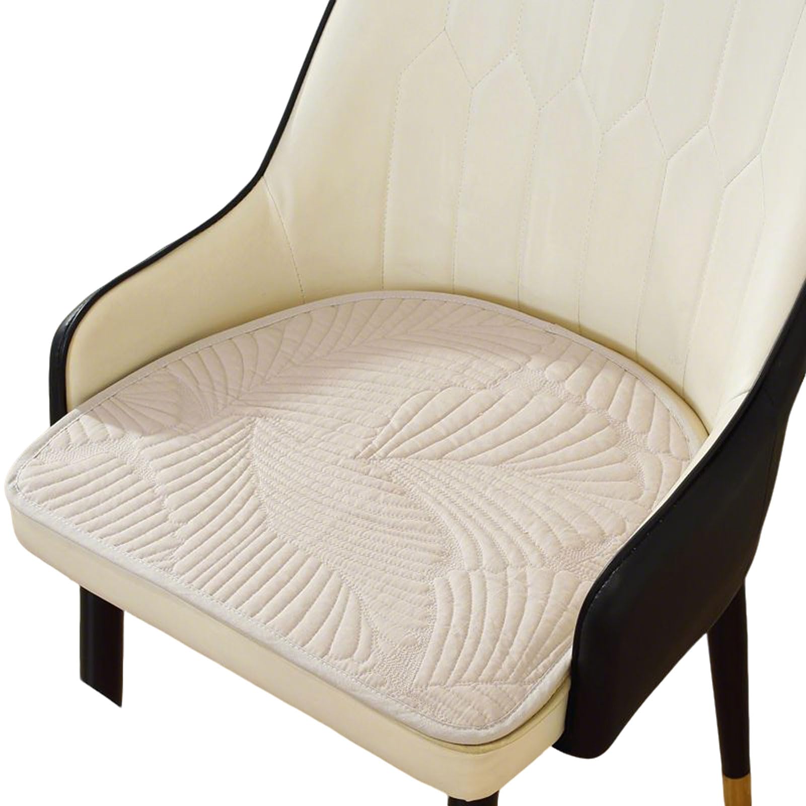 Coussin de siège fin en U antidérapant pour chaise de cuisine en bois (Lot de 4)