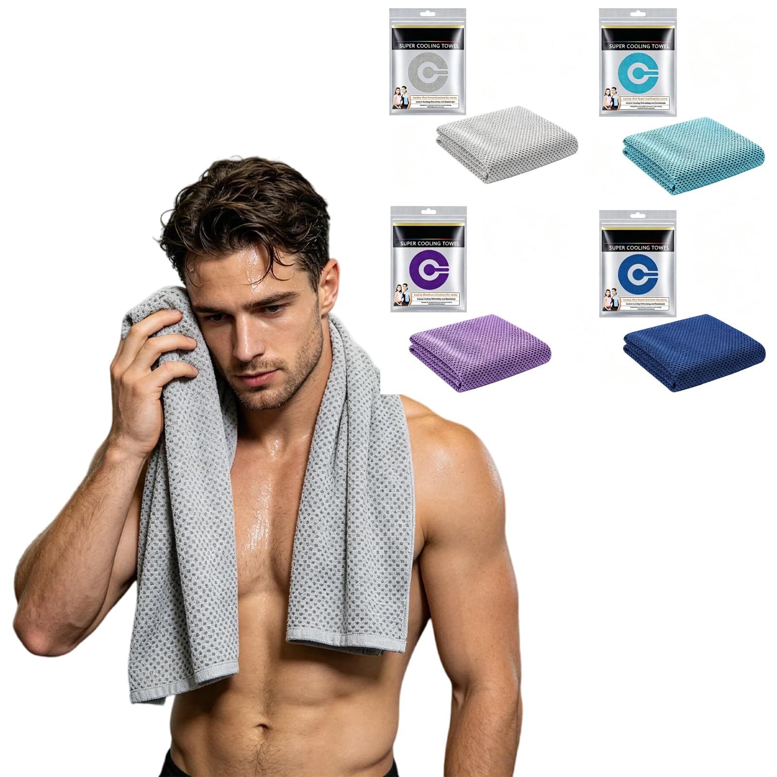 BVEBJDX Cooling Towel 4 pack Coolings Towels for Neck Cool Scarf