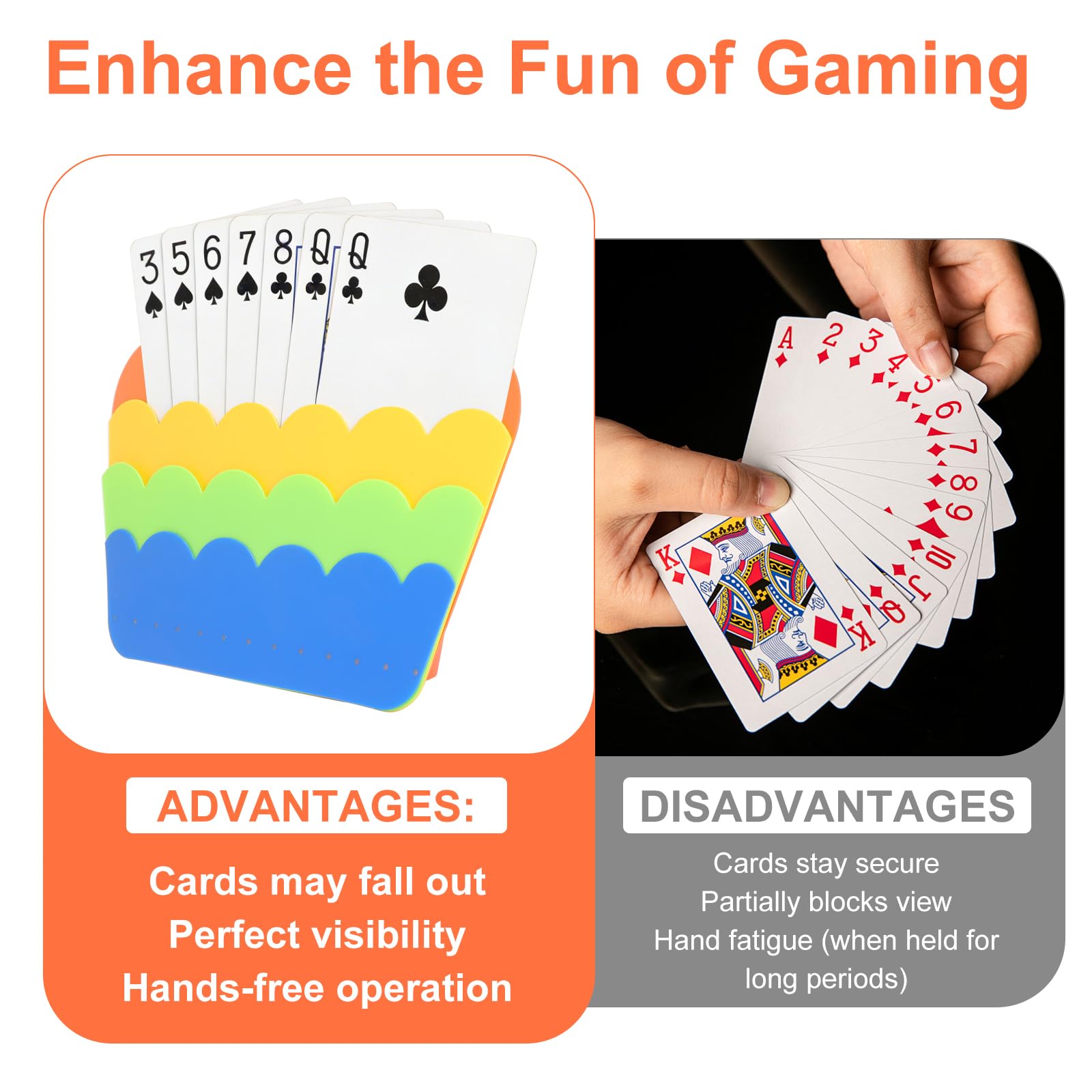 2 Piezas Soporte para Naipes, Sujeta Cartas Soporte para Juego de Cartas Plastic Poker Rack Juego de Cartas Titular para Niños Discapacitados Adultos Personas Mayores