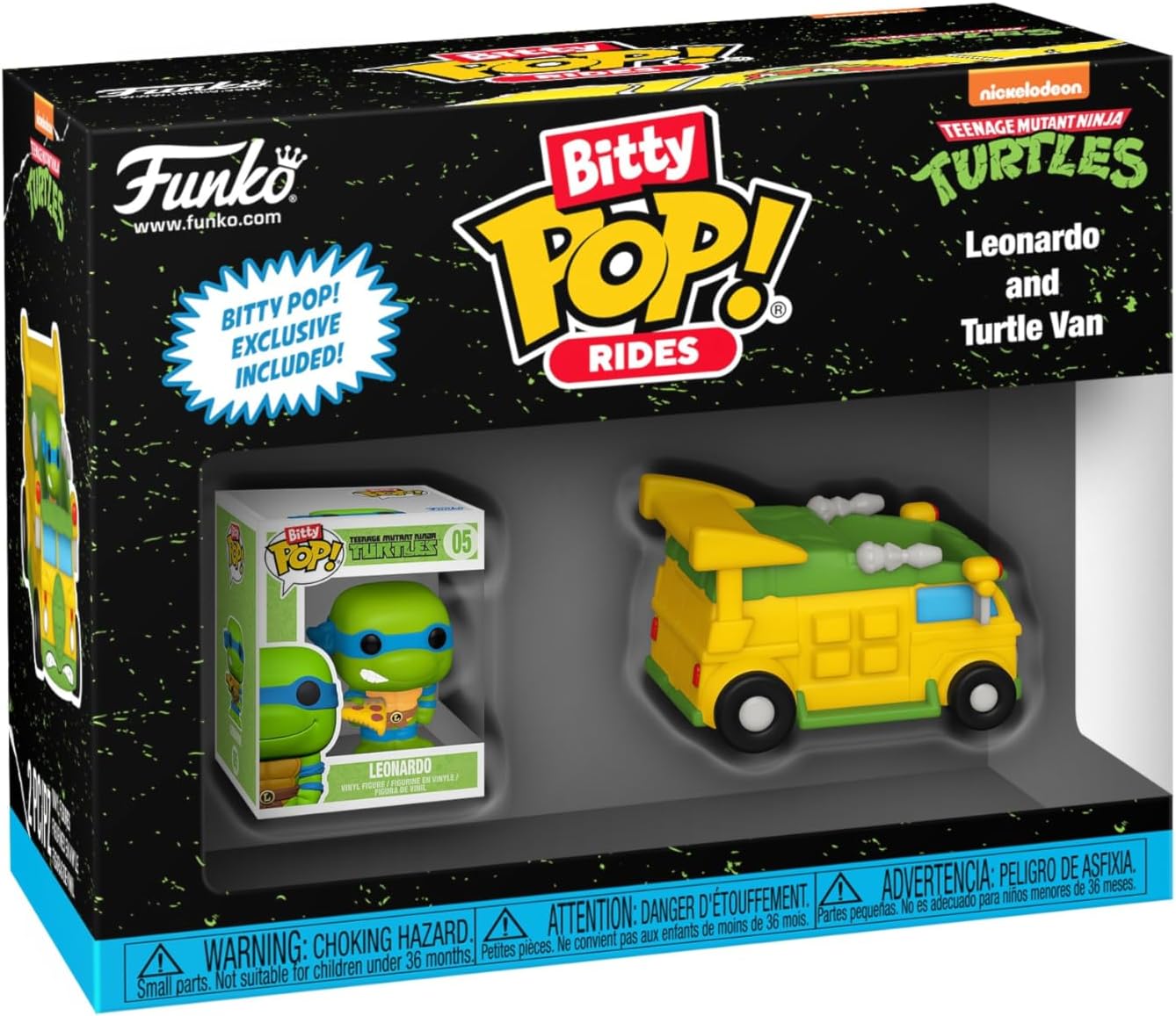 Funko Pop Bitty Ride: Teenage Mutant Ninja Turtles - Leonardo with Van - TMNT Retro/Classic - Collectable Vinyl Figure - Gift Idea - Official Merchandise - Toys for Kids & Adults - Superheroes Fans