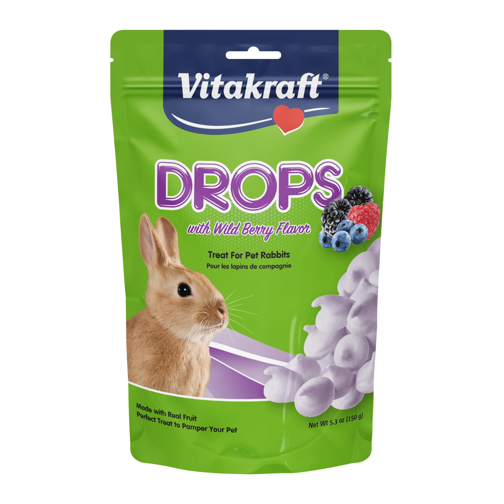 Vitakraft Drops Rabbit Treat - Wild Berry - Yogurt Treats for Rabbits