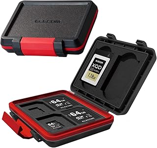 エレコム メモリカードケース SD4枚 MicroSD4枚収納 XQD2枚収納 耐衝撃 ブラック CMC-SDCHD02BK