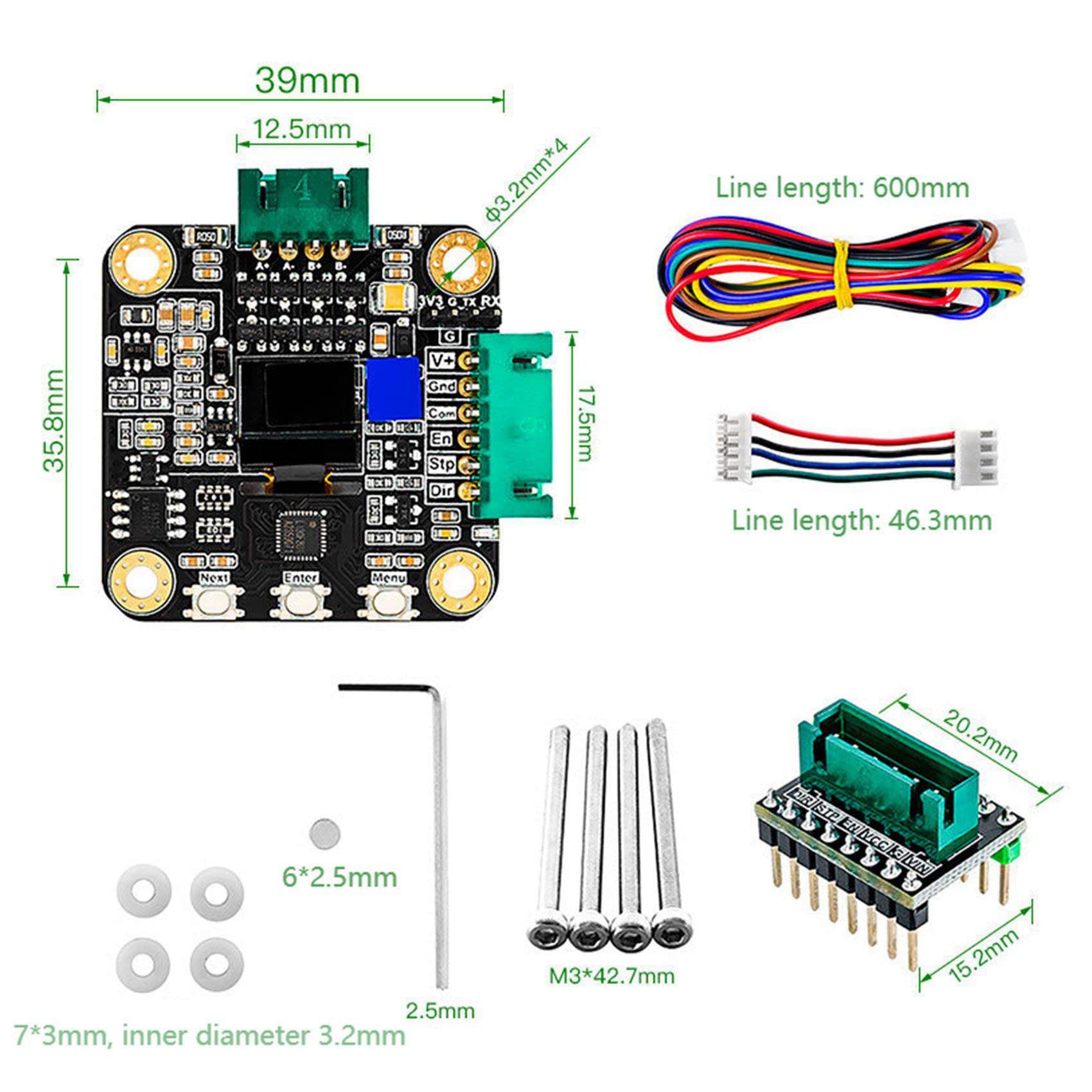 Ruitutedianzi 3X NEMA 17 Stepper Motor Driver, MKS SERVO42C PCBA Motor Driver Kit Ultra Quiet Board,CNC- to Prevent Lost Steps