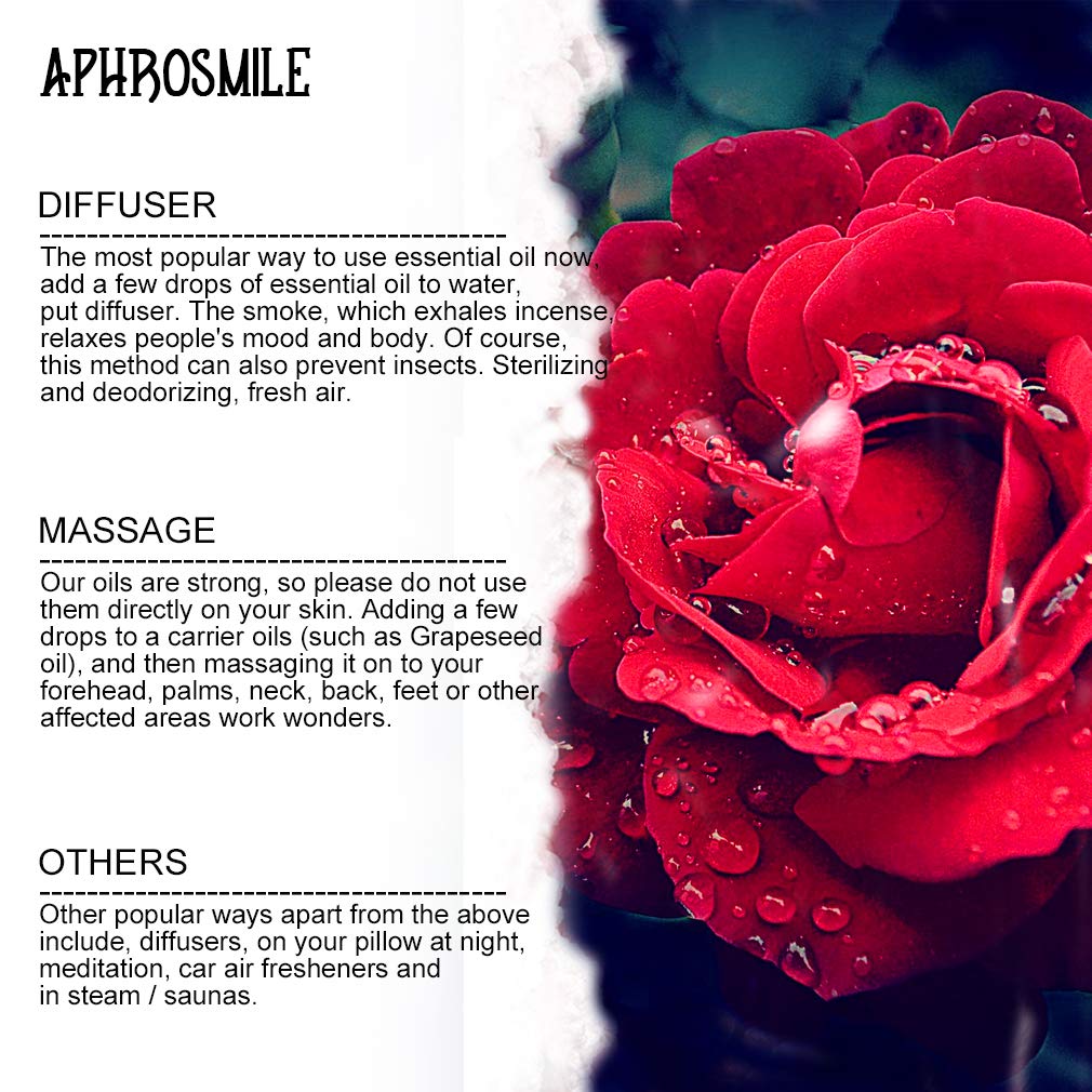 100% reines Rose ätherisches Öl Set für Diffusor, Aromatherapie Lavendel ätherisches Öl Kit für Hause, 8x10ml 100% reines Vanille, Vetiver, Ylang Ylang, Grapefruit, Geranium, Thymian Öle für Massage