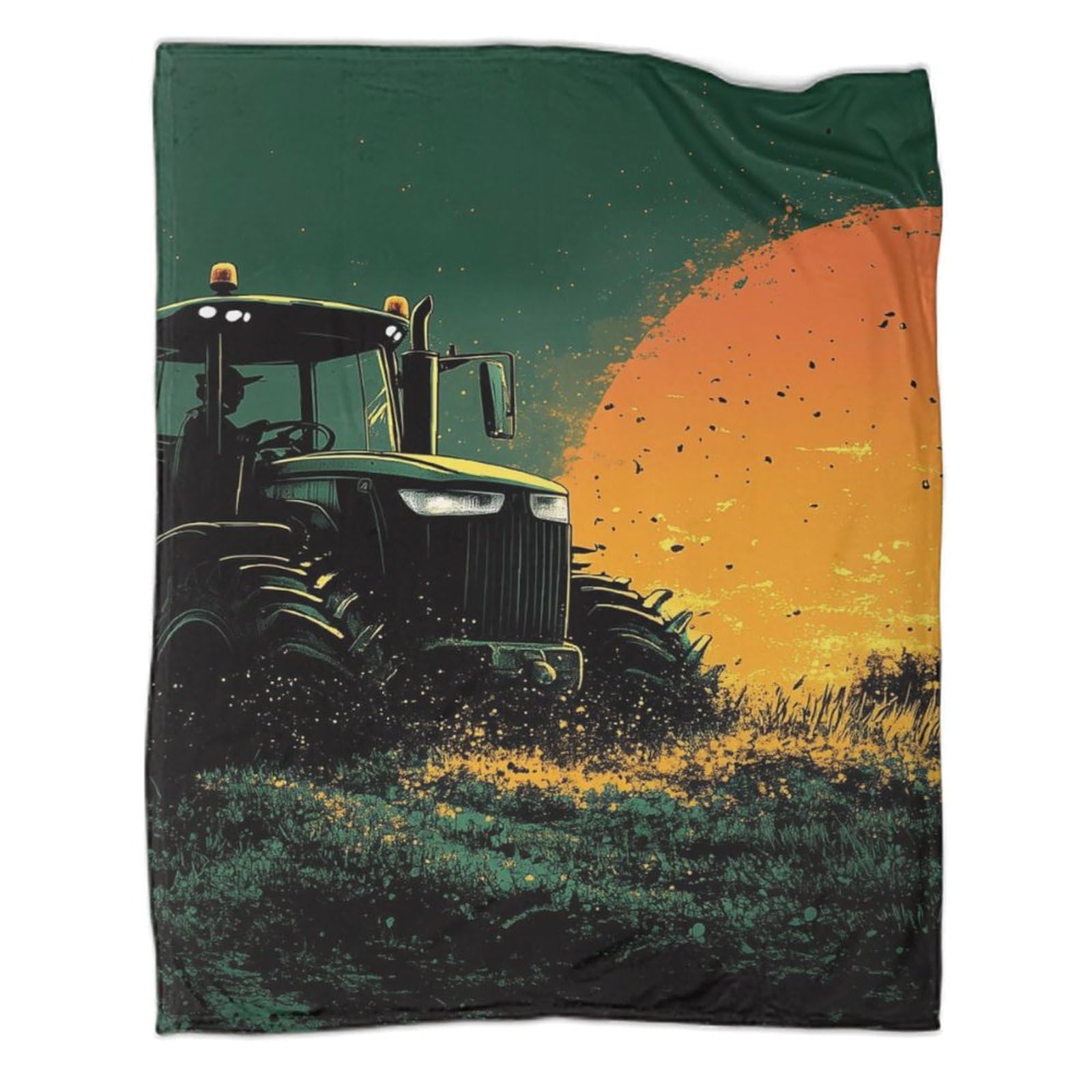 Couverture tracteur 150x200 cm douce et moelleuse pour lit et canapé