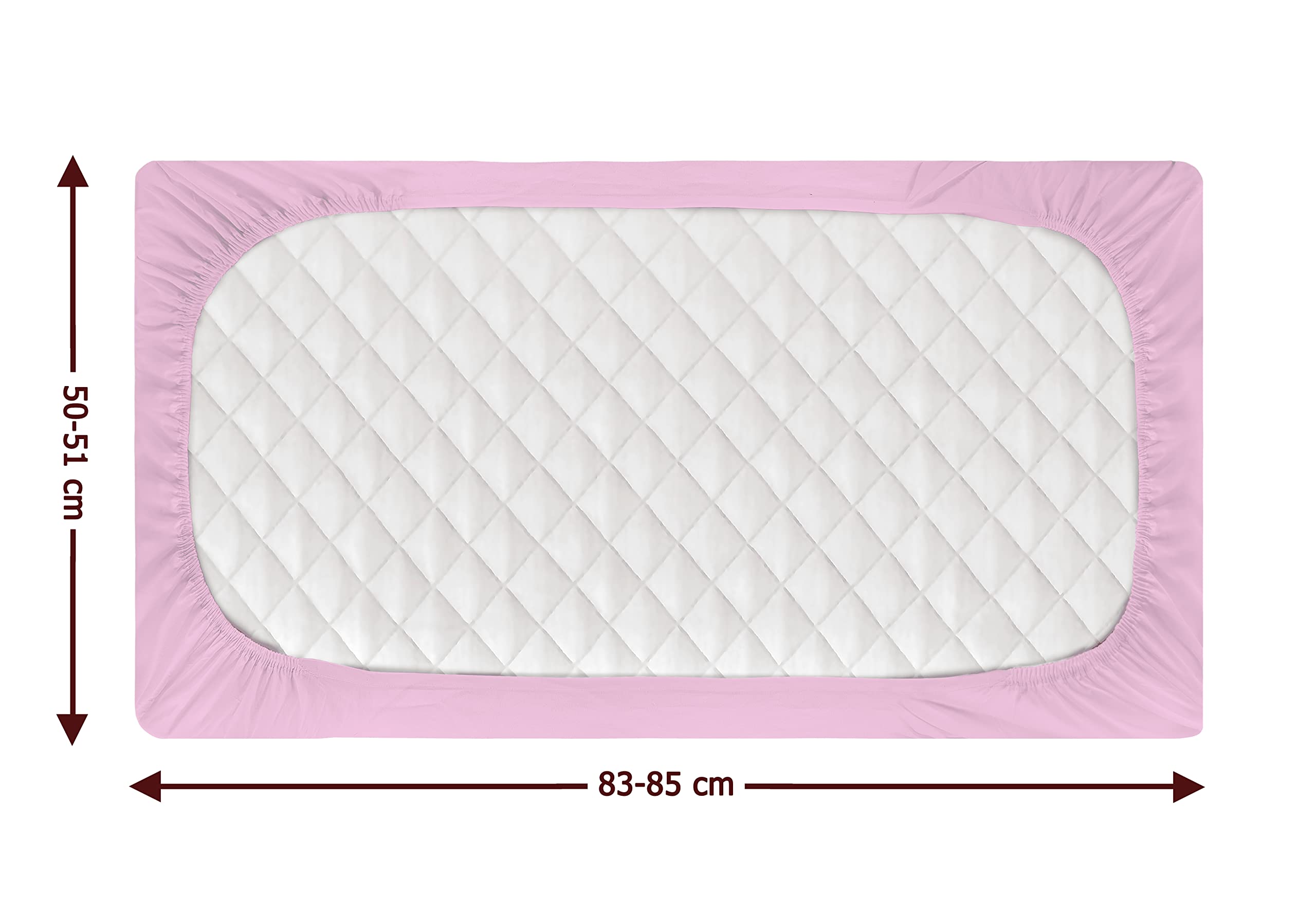 Next To Me - Set di 3 lenzuola con angoli per culla (83-85 x 50-51 cm) | 100% puro cotone, 2 lenzuola con angoli e 1 coprimaterasso impermeabile (rosa)