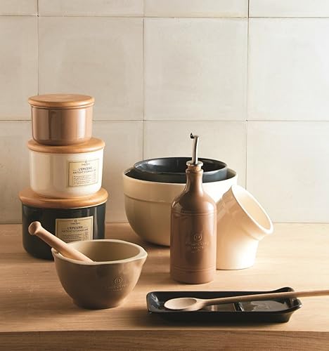 Miniatura 10 de Emile Henry Hecho en Francia Mortero Y Maja De Mortero, Rojo Borgoña