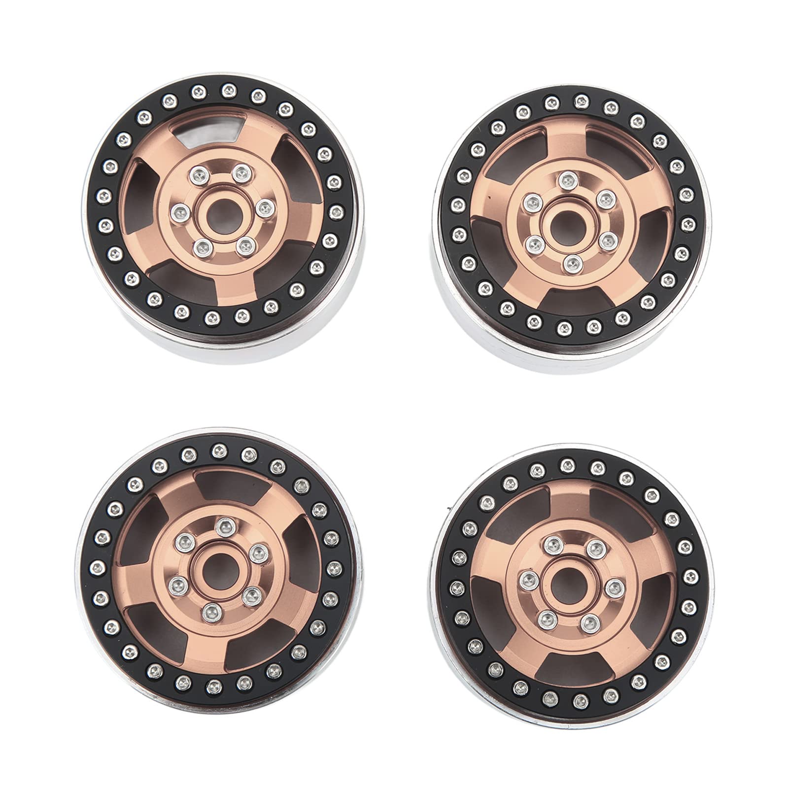 Cerchi per auto RC da 1,9 pollici in lega di alluminio premium con Beadlock per SCX10 MST 1/10 RC Car, 4 pezzi, resistenti, leggeri, lavorati a CNC. (Bronzo)