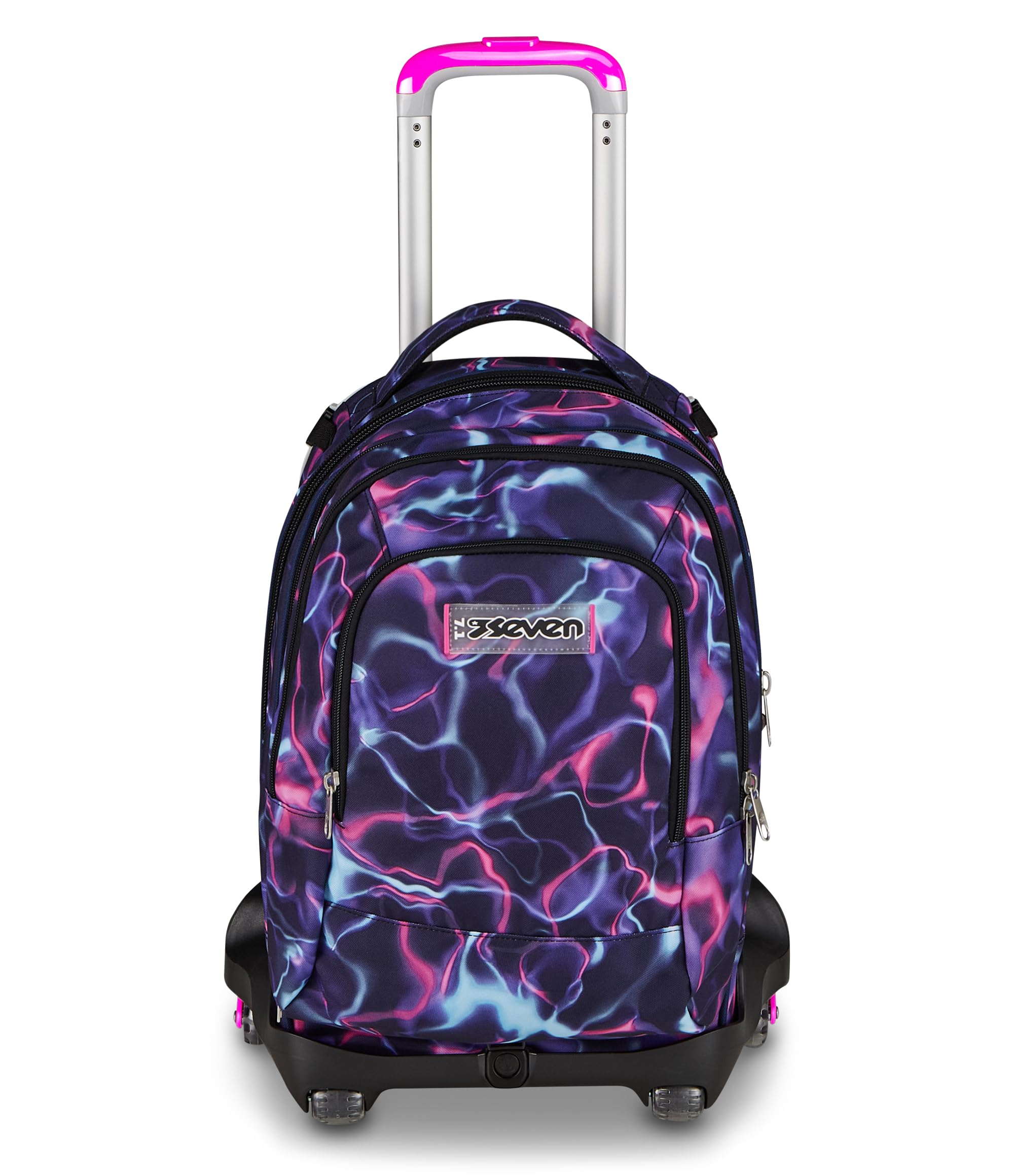 Seven Trolley Scuola Jack 8 Ruote Detach ELECTRICVIBE GIRL, Viola, 43 L, Scomponibile, Zainetto staccabile, 4 in 1, Cross-over System, Tasche multifunzione, Scuola elementare e media, Bambina, Ragazza
