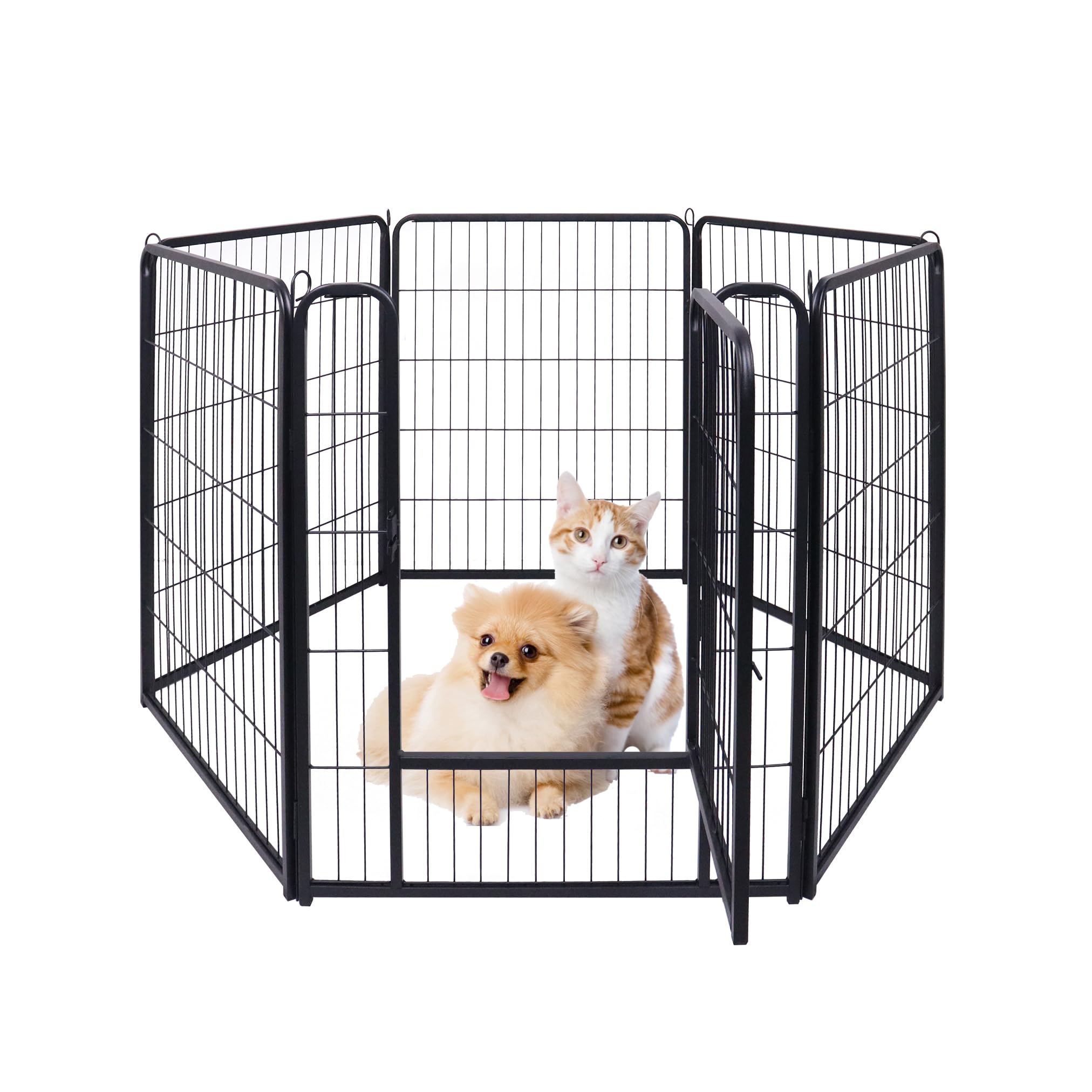 UISEBRT Parque para cachorros con puerta, flexible, plegable, para perros, gatos, cachorros, conejos (65 x 80 cm, 6 unidades)