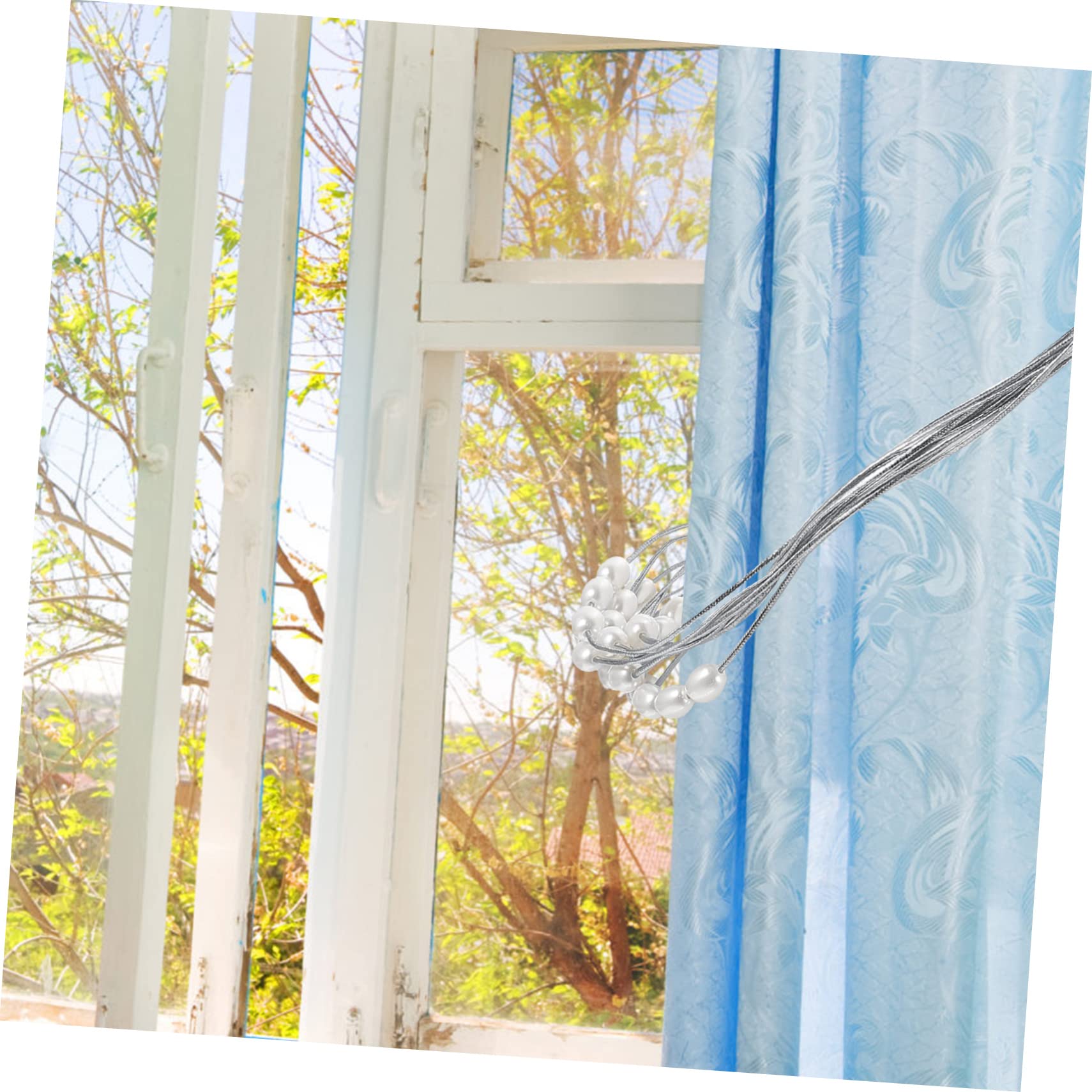 Alipis 10 Pezzi Cordino per Tende con Perle Decorazione casa Moderne Fermatenda per Tende Versatile Supporto per Tende di Perle fermacravatta di Perle Tende Trasparenti Tende per finestre