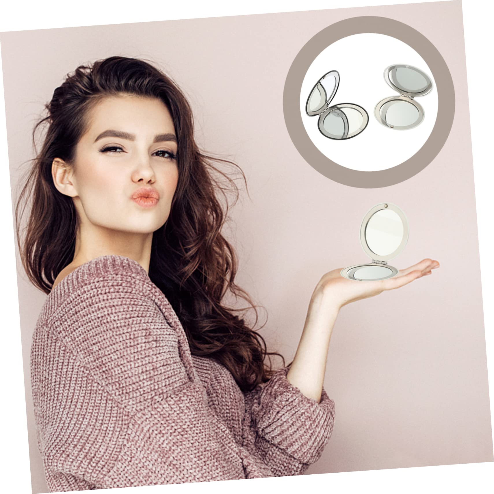 Didiseaon 6pezzi Specchio Da Trucco Specchietto Tascabile Doppio Lato Per Viaggio Design Creativo e Portatile Per Donne e Ragazze