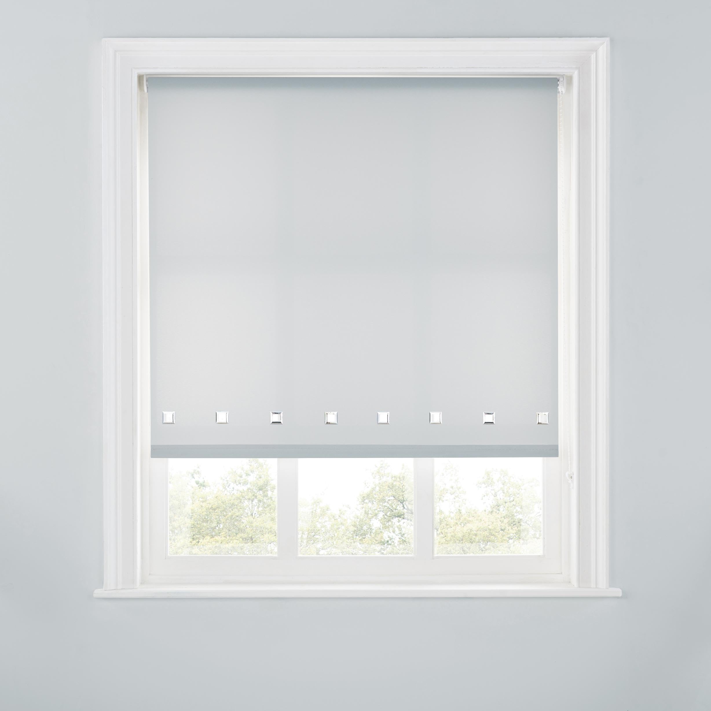 Premium Trimmable Square Eyelet Roller Window Blind โ Light Filtering Fabric,Easy Fit,Child Safe Chain for Bedroom,Kitchen,Living Room. 2FT - GREY - 60cm (W) x 170cm (L) | 23.6" (W) x 66.9" (L) โ image 1