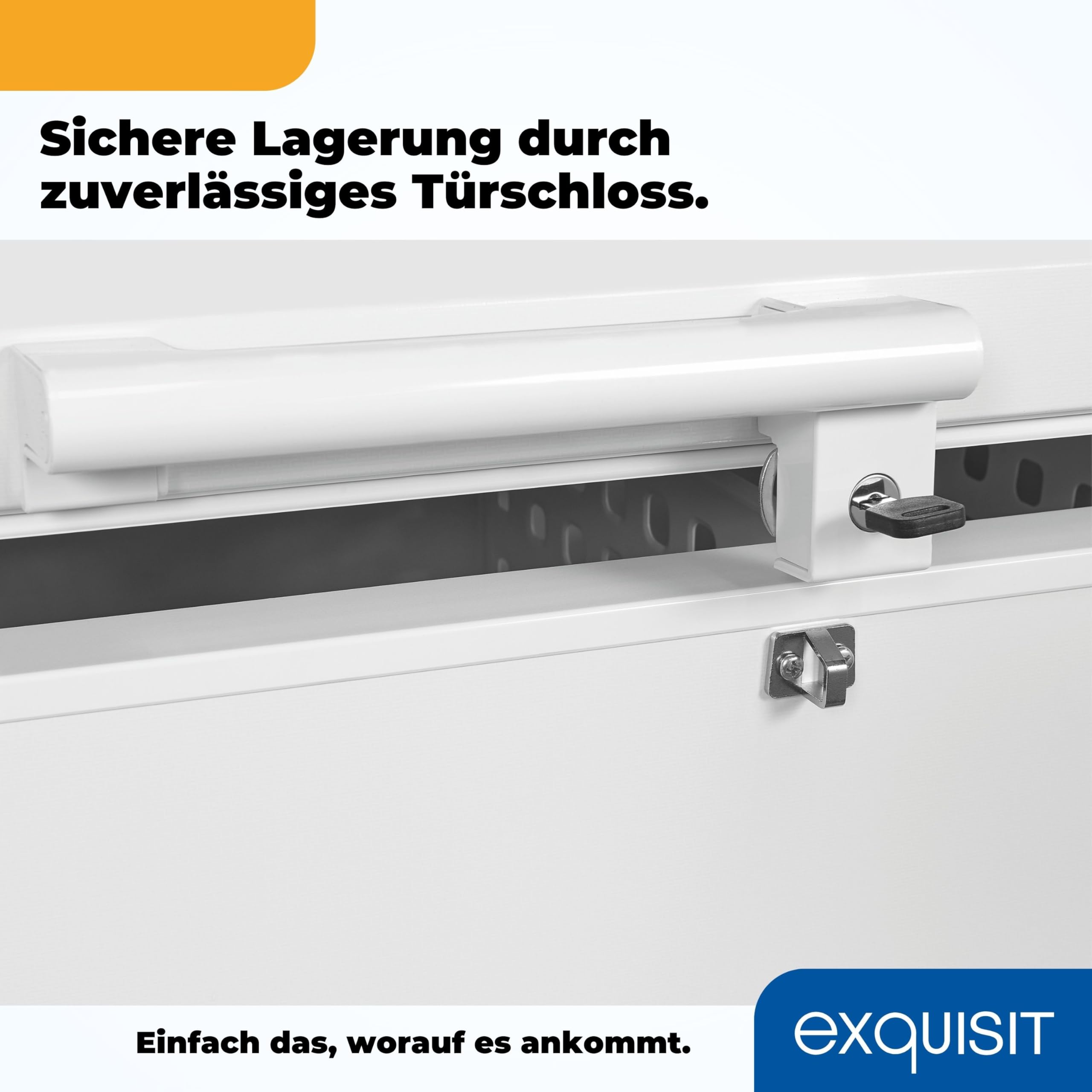 Exquisit GT200-HE-041C Gefriertruhe 198 L Weiss Energieeffizienz C 4-Sterne-Gefrierfach Schnellgefrieren LED-Licht Kompakt 84,5x102,6x61,6 cm