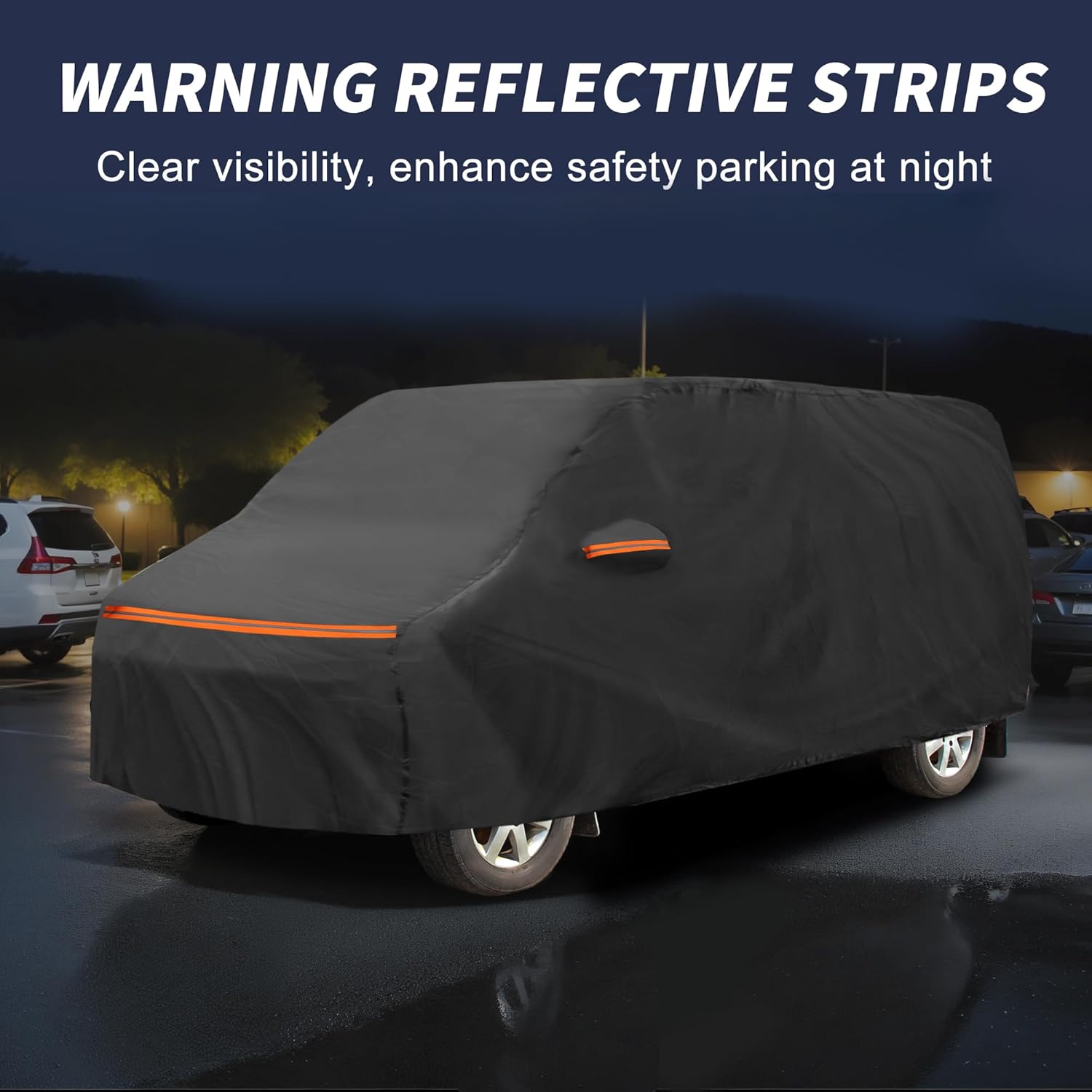 X AUTOHAUX Car Cover for Toyota Voxy Aluminum Film,Cotton Outdoor Full Car Cover All Weather Waterproof Windproof Sun Protection with Driver Door Zipper