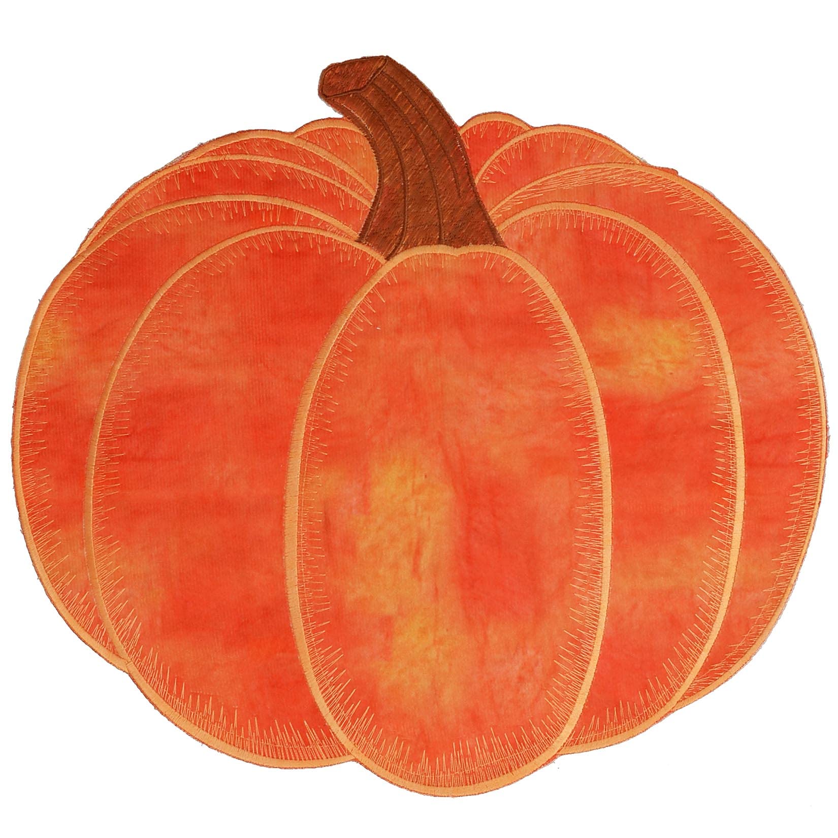 Grelucgo Set of 4 Embroidered Orange Pumpkins Table Place-mats for Autumn, Fall or Thanksgiving, Double Thickness (Orange)