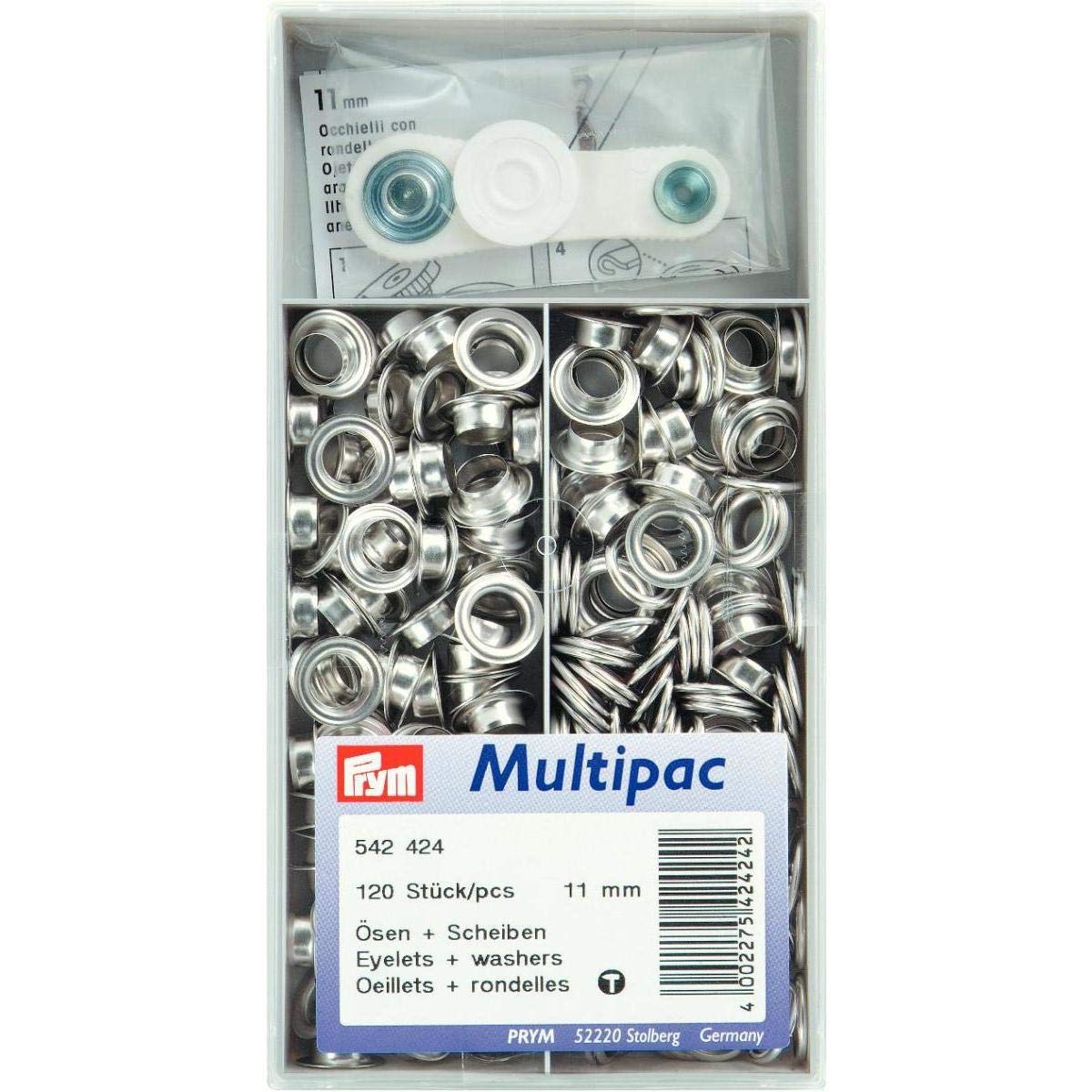 Prym Oczka i podkładki, 5,0 mm, srebrne, mosiądz, 5 mm