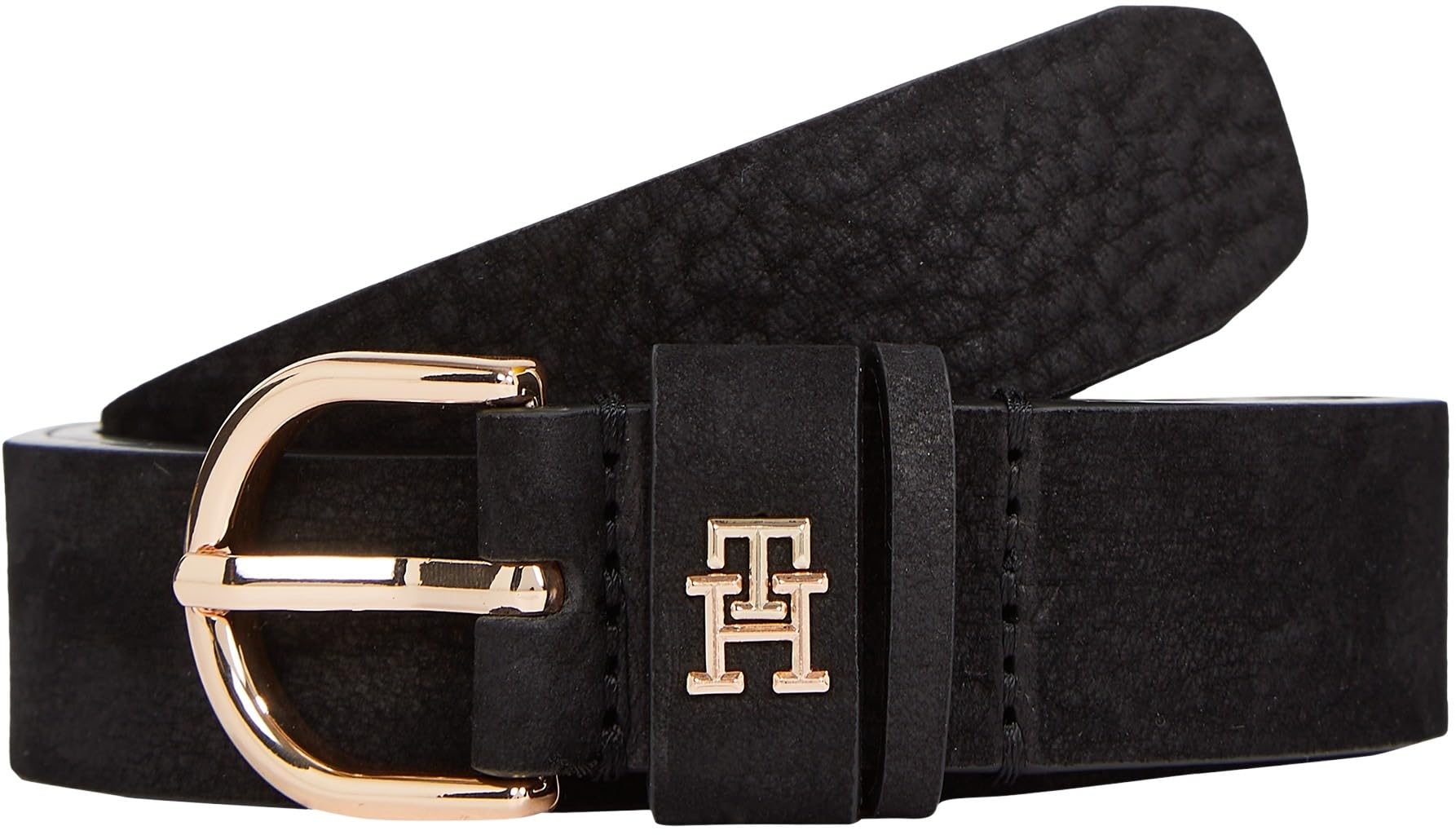 Tommy Hilfiger Women’s 2.5 cm Essential Effortless Nubuck Leather Belt, Black (Black), 37.4 inches