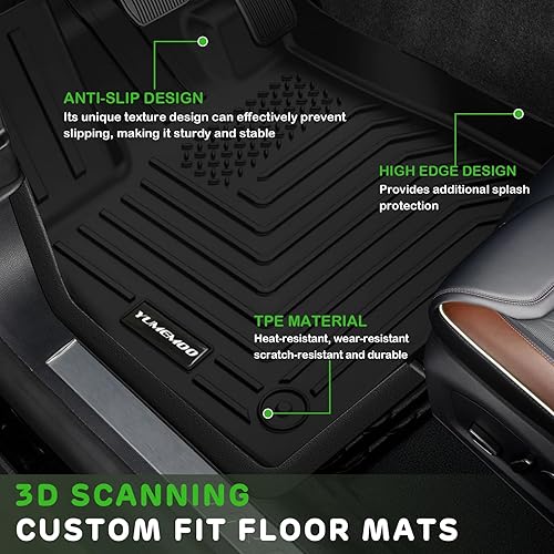 Miniatura 3 de Yumemoo Alfombrillas para todo tipo de clima para Honda Pilot 2023 2024, forros de goma TPE de ajuste personalizado para Honda Pilot 2024 2023,