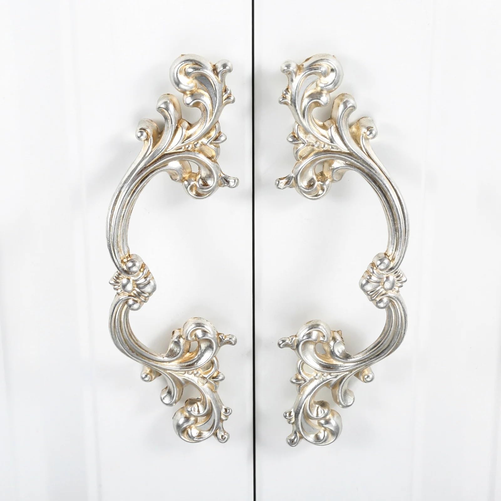Tirador plateado para muebles, pomos y puertas corredizas de armario de 64 a 96 mm