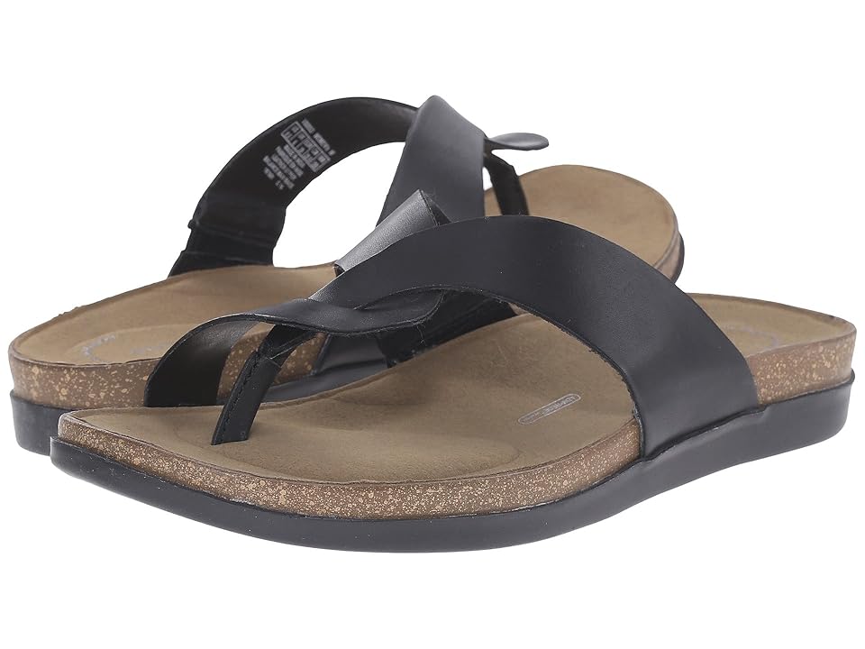 

Rockport Total Motion Romilly Curvy Thong (Black/Rich Tan Smooth) Women's Sandals