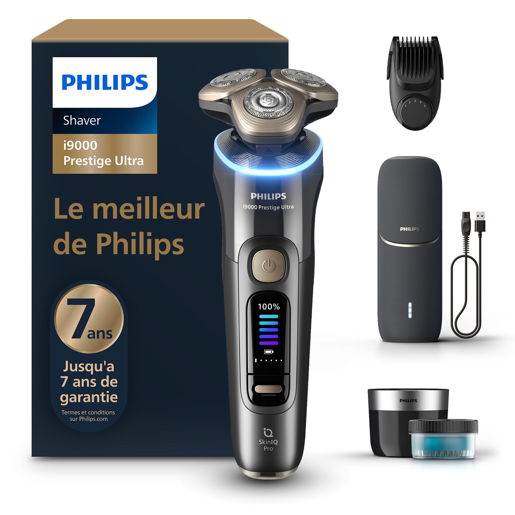 Rasoir Électrique Philips i9000 Prestige Ultra - Technologie Skin IQ Pro